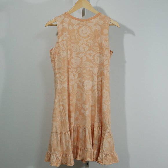 Fresh Produce Sleeveless Ruffle Hem Tank Dress Peach Floral Size Medium USA - Picture 5 of 7